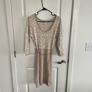 Tan and white Carmen dress